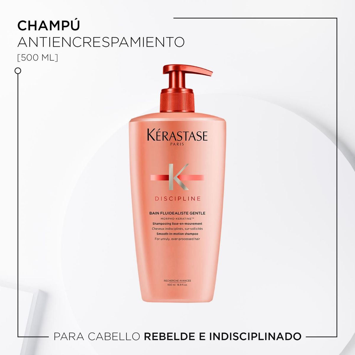 KERASTASE - Shampoo Kérastase Discipline Fluidealiste control frizz sin sulfatos 500ml 