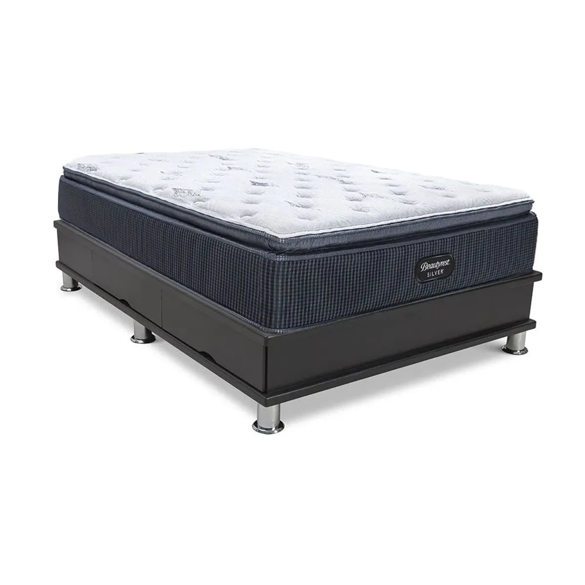 BEAUTYREST SIMMONS - Cama con Cajones Silver King + 2 Almohadas