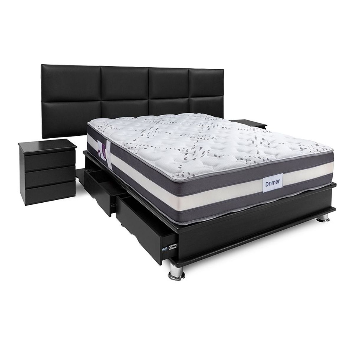 DRIMER - Dormitorio Ozono Kaela King + 2 Almohadas