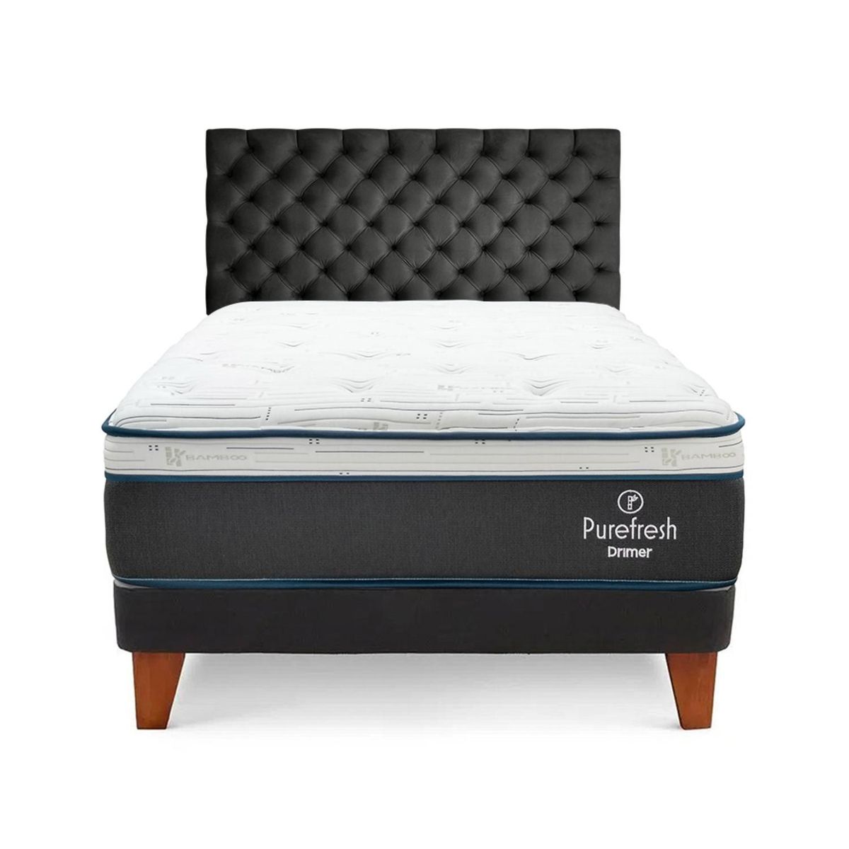 DRIMER - Dormitorio Europeo Gold Pure Fresh Queen + 2 Almohadas