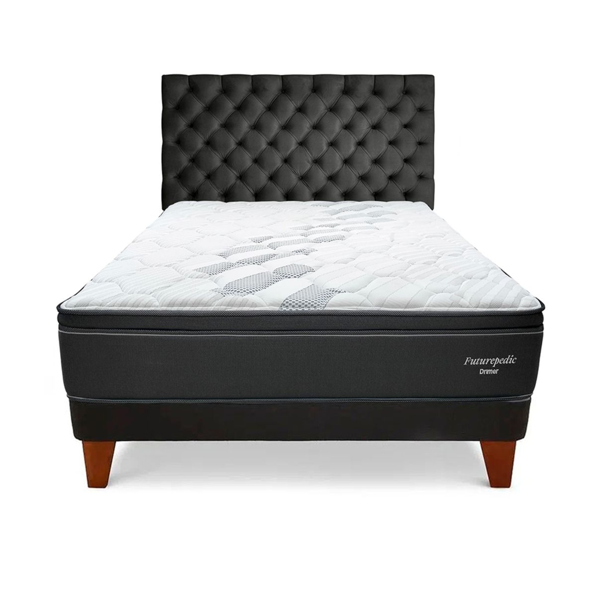 DRIMER - Dormitorio Europeo Gold Futurepedic King + 2 Almohadas
