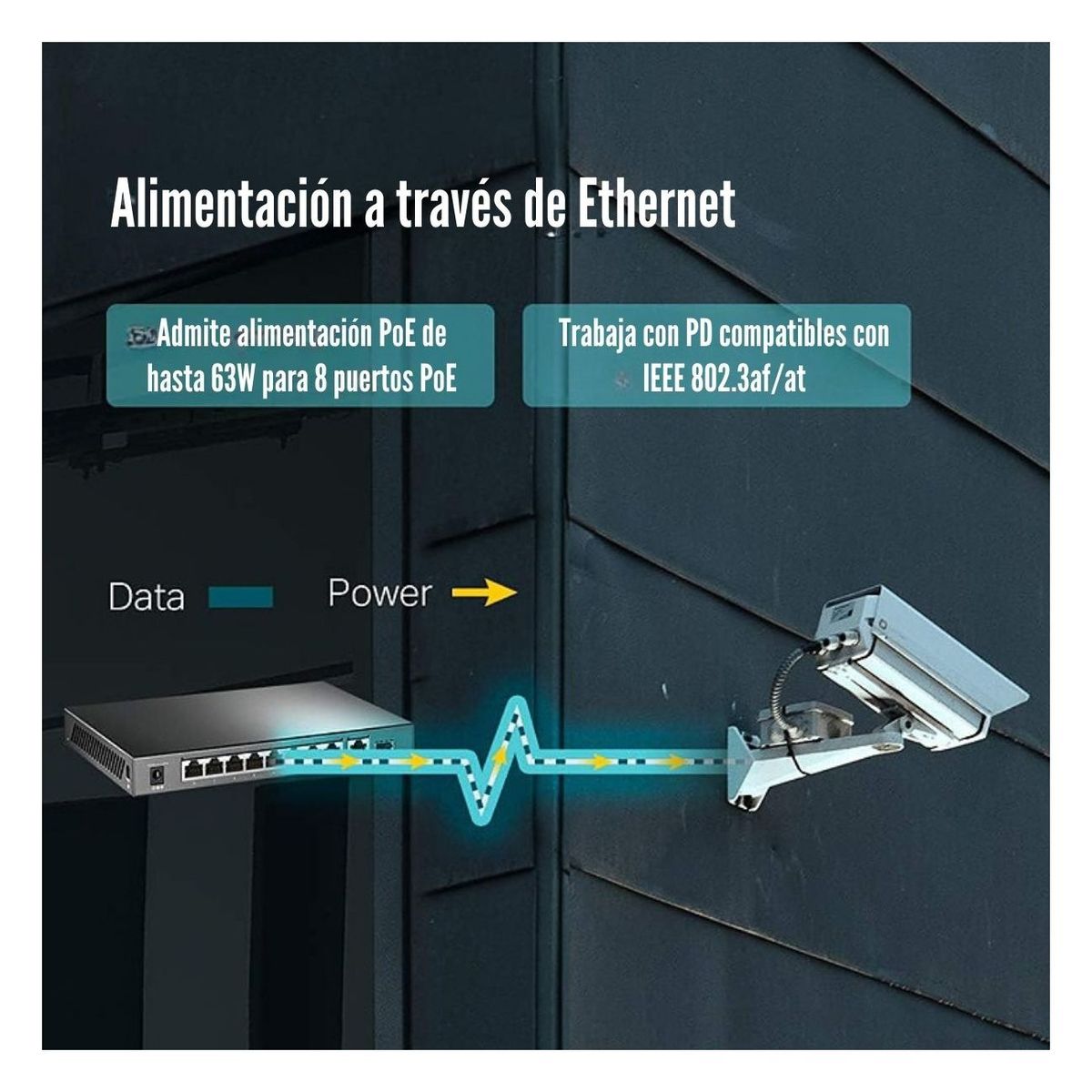 TP LINK - TP-Link - Switch TL-SG1210P de 10 Puertos Gigabit (8 Puertos PoE+)