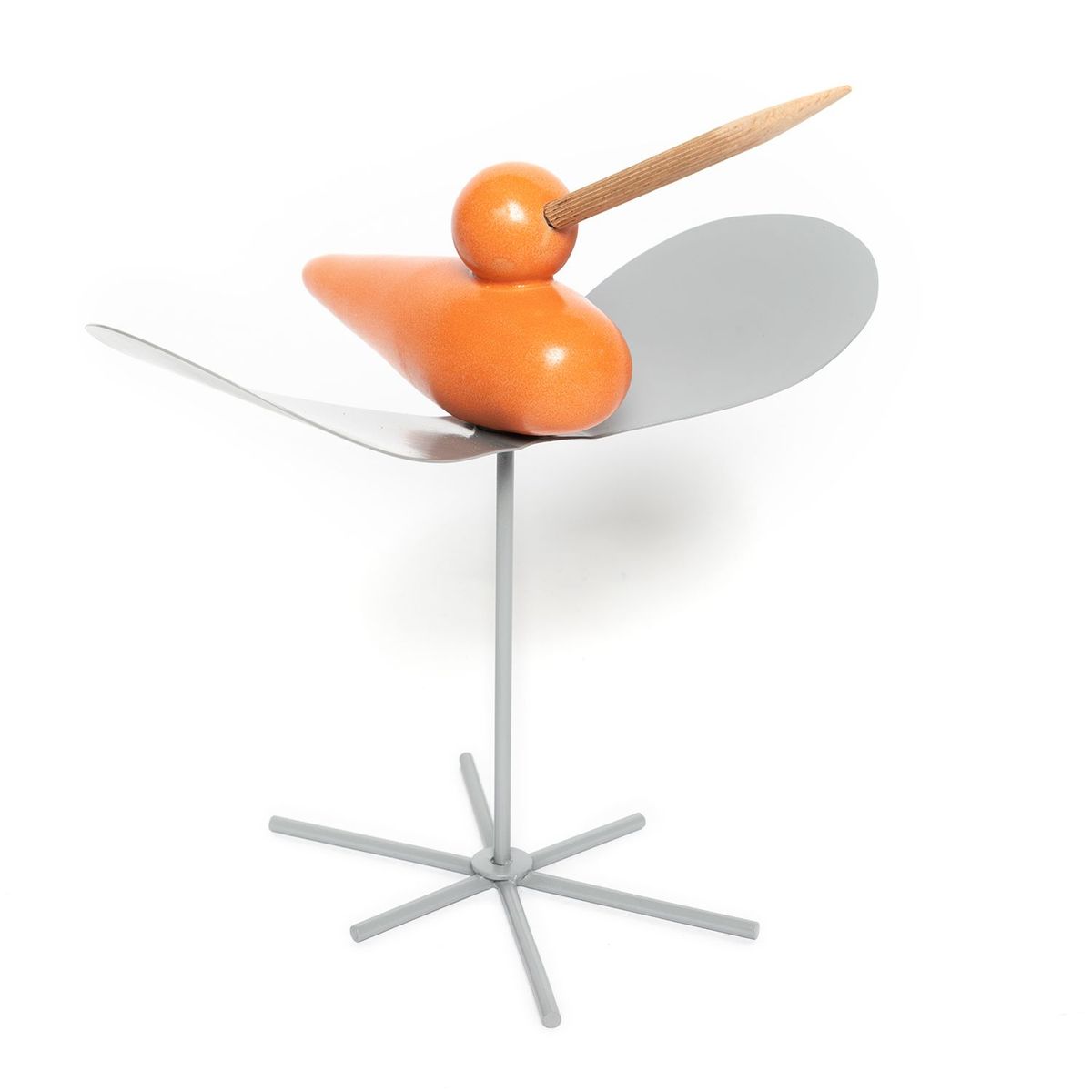 IMAGINATIO - Ave Gaviota Naranja Madera Metal