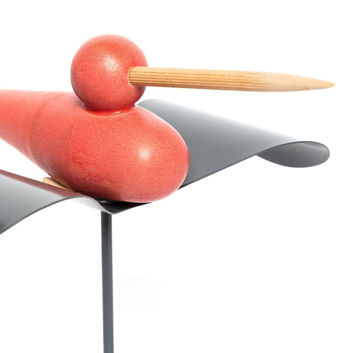 IMAGINATIO - Ave Gaviota Rojo Madera Metal