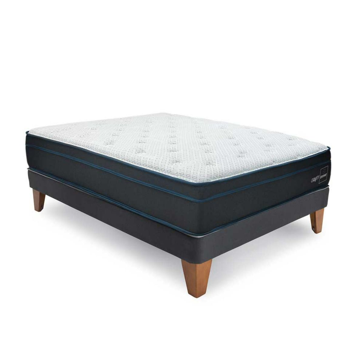 TECHNODREAM - Cama Europea Gold Gravity 2 Plz + 2 Almohadas