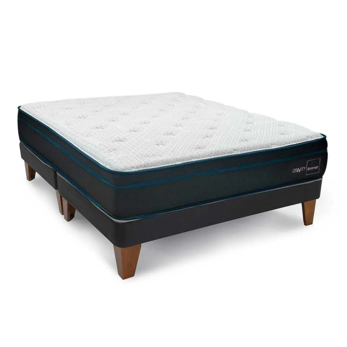 DRIMER - Cama Europea Gold Gravity Queen + 2 Almohadas