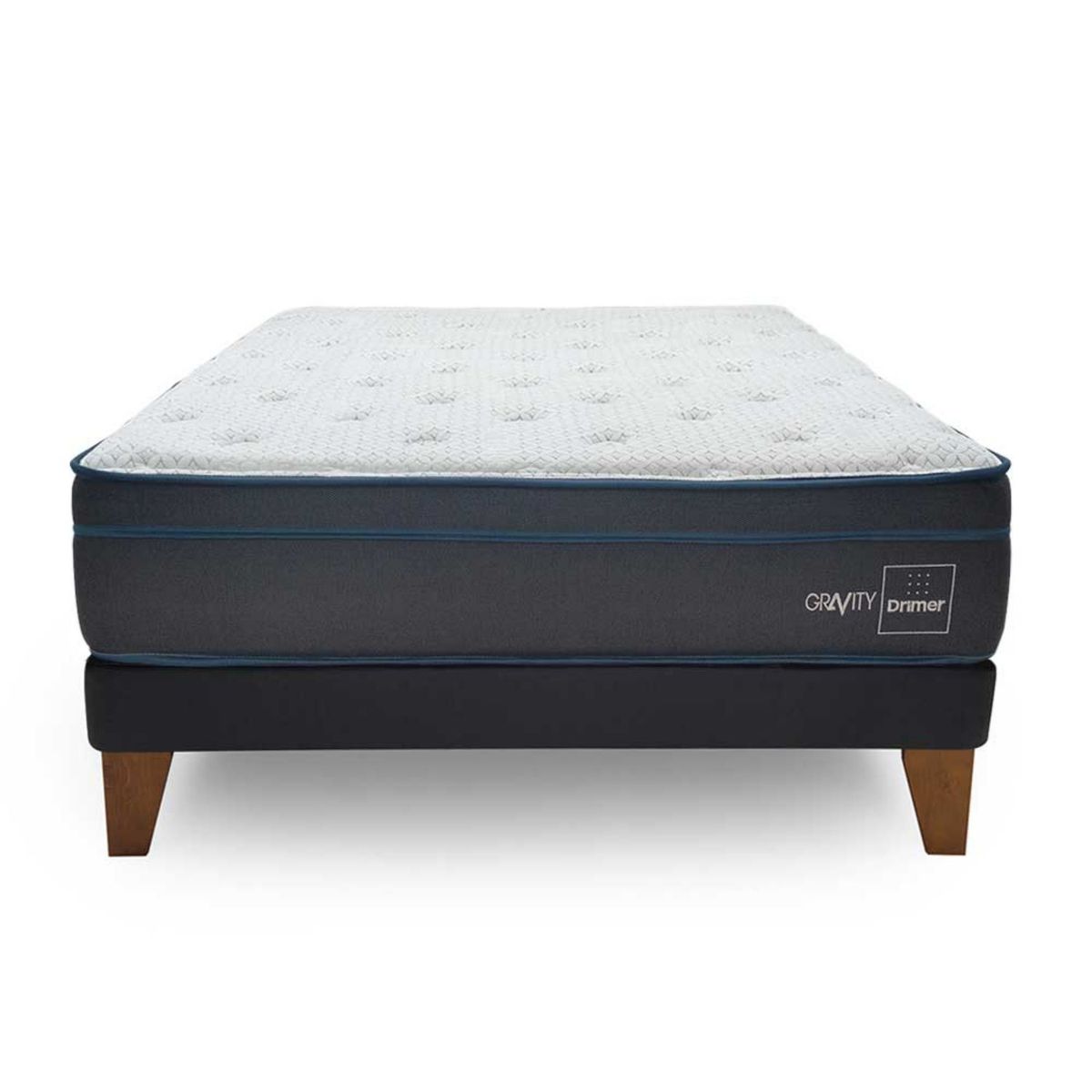 DRIMER - Cama Europea Gold Gravity Queen + 2 Almohadas