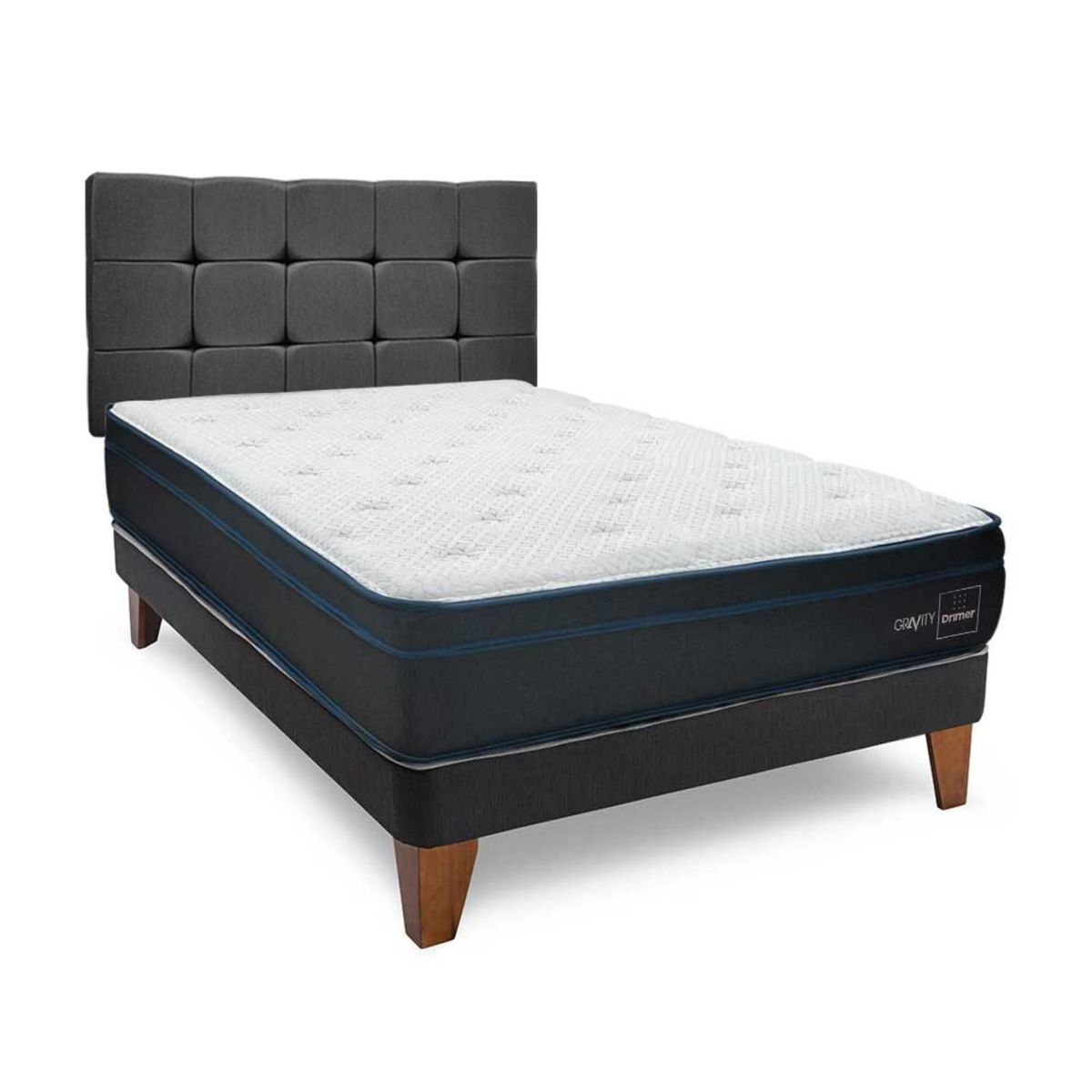 HP - Dormitorio Europeo Gold Gravity 1.5 Plz + 1 Almohada 