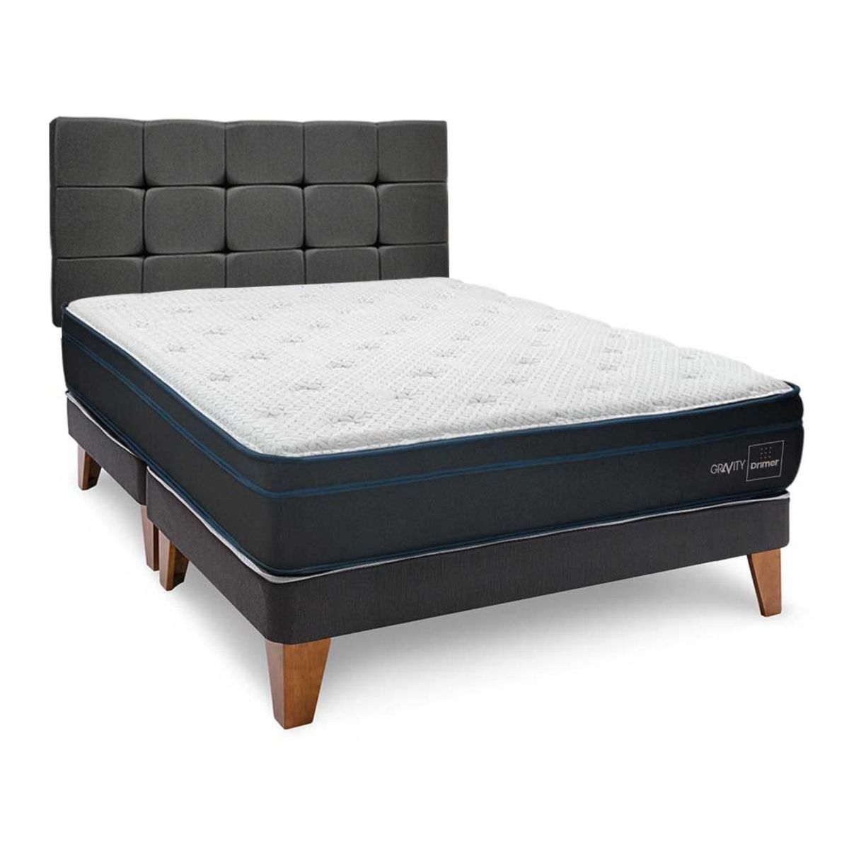 DRIMER - Dormitorio Europeo Gold Gravity Queen + 2 Almohadas