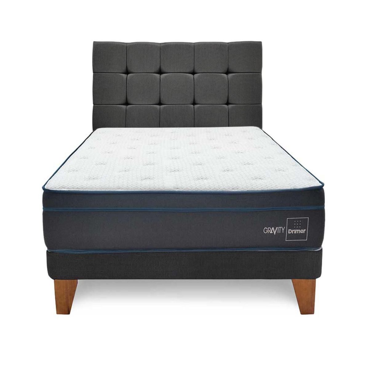 DRIMER - Dormitorio Europeo Gold Gravity Queen + 2 Almohadas