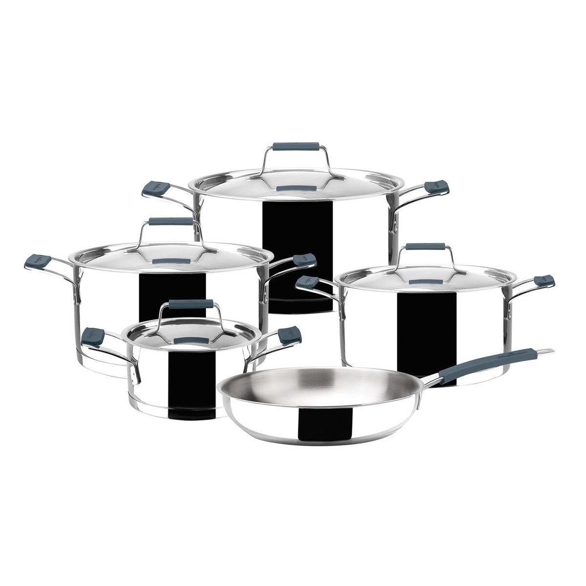 MAGEFESA - Juego de Ollas Premier Gris 9 Pzs + Batidora de Pedestal 4223 Voluta