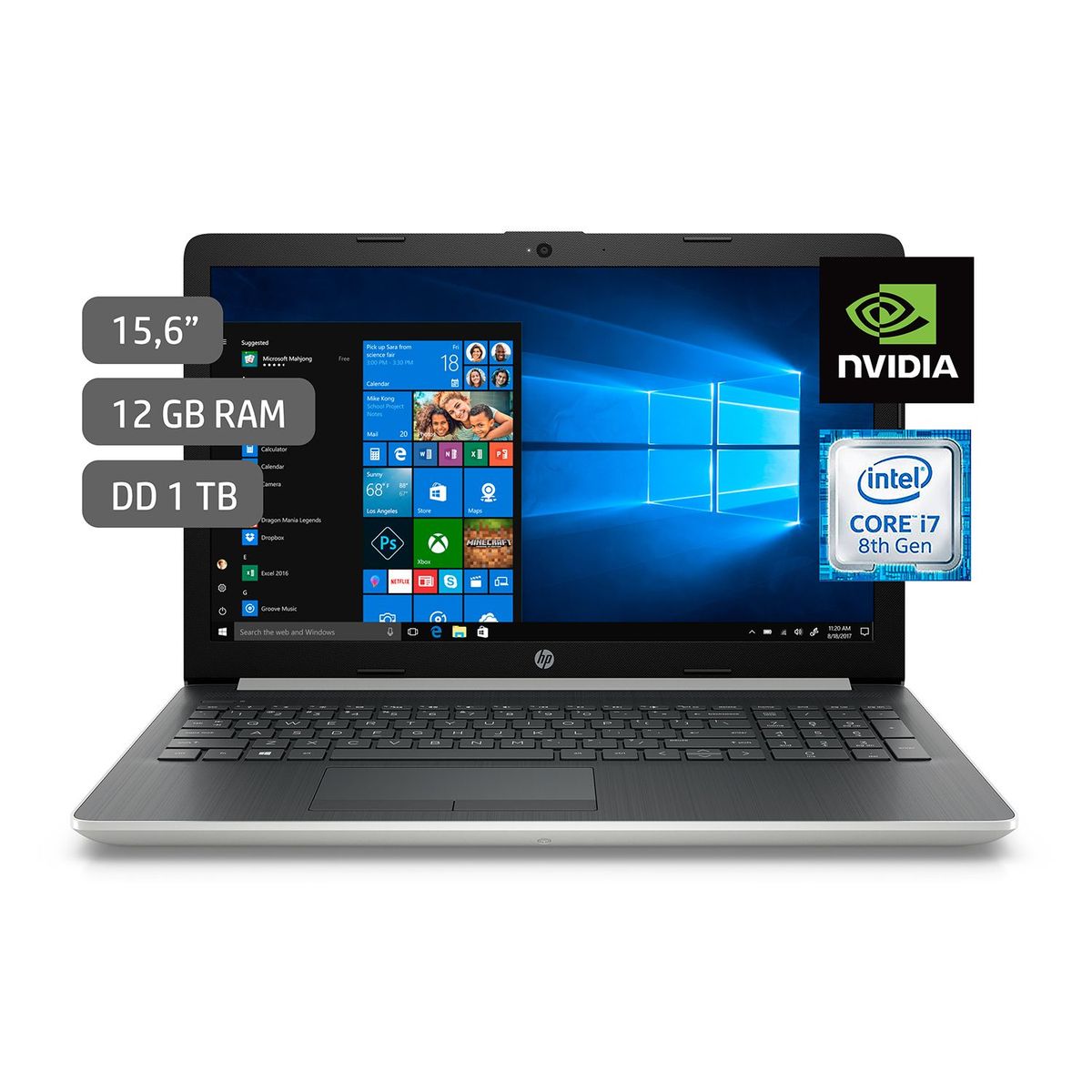 DELL - Laptop 15.6" Core i7 12GB RAM  1TB + NVIDIA GeForce MX130 4GB