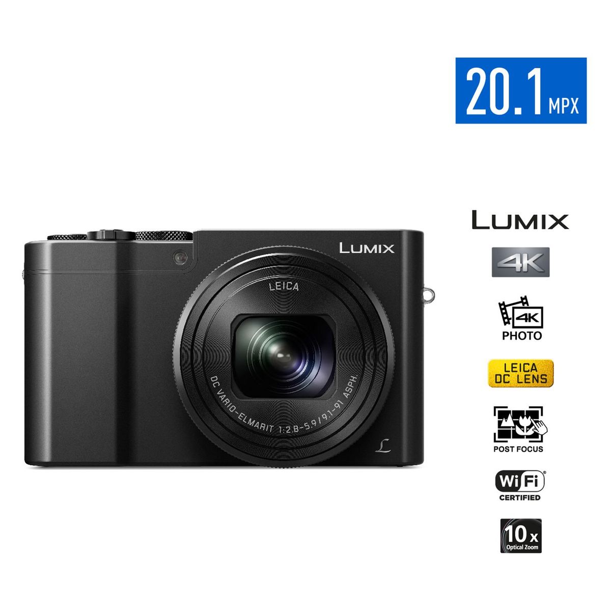 PANASONIC - Cámara Compacta Lumix ZS100 Negra