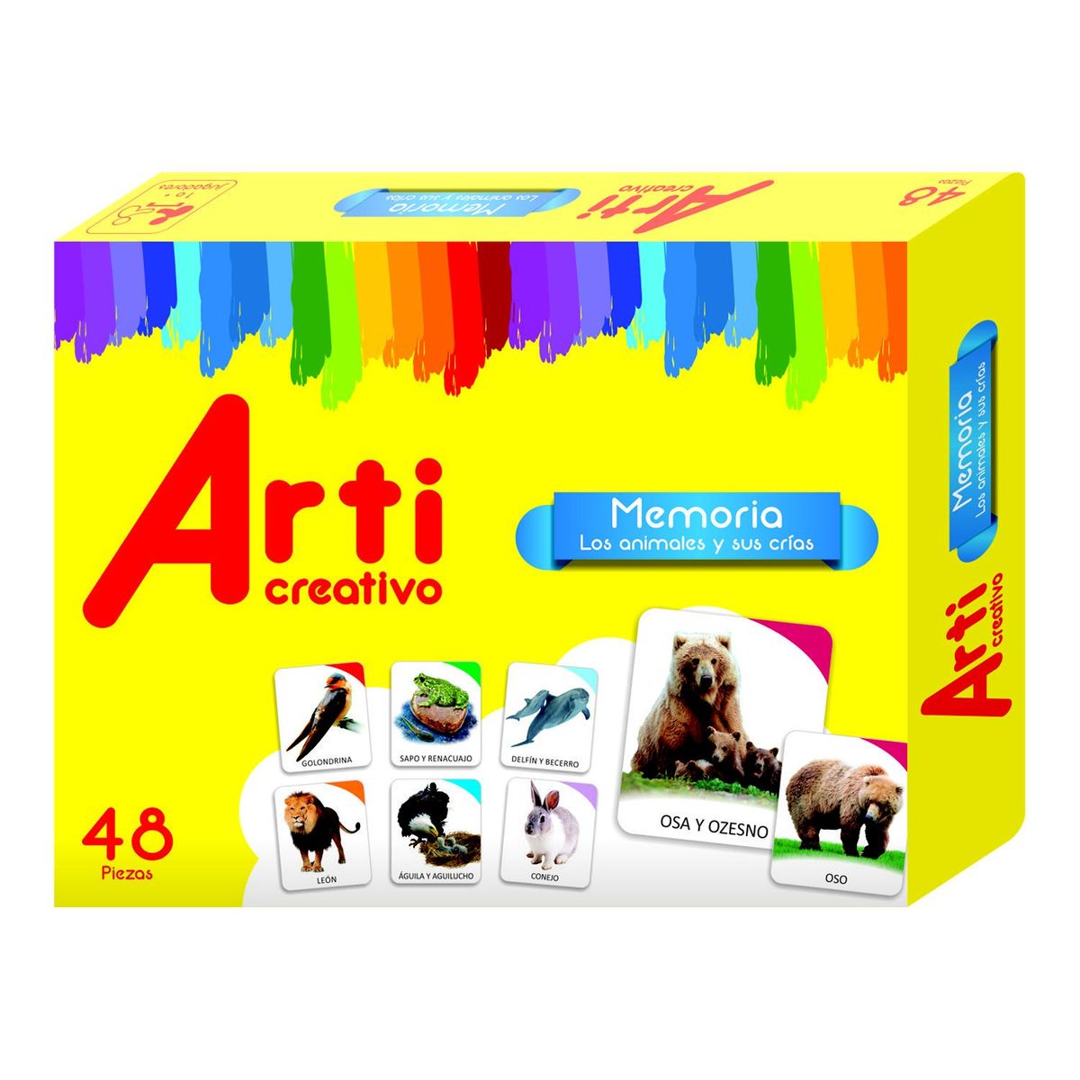 ARTI CREATIVO - Juego Memoria Animales Y Sus Crias 48 Pzas