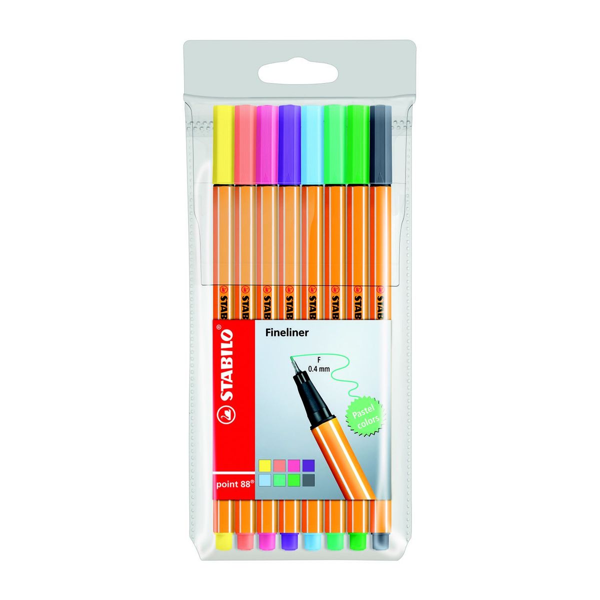STABILO - Fine Pen Point 88 Estuche x 8 Pastel