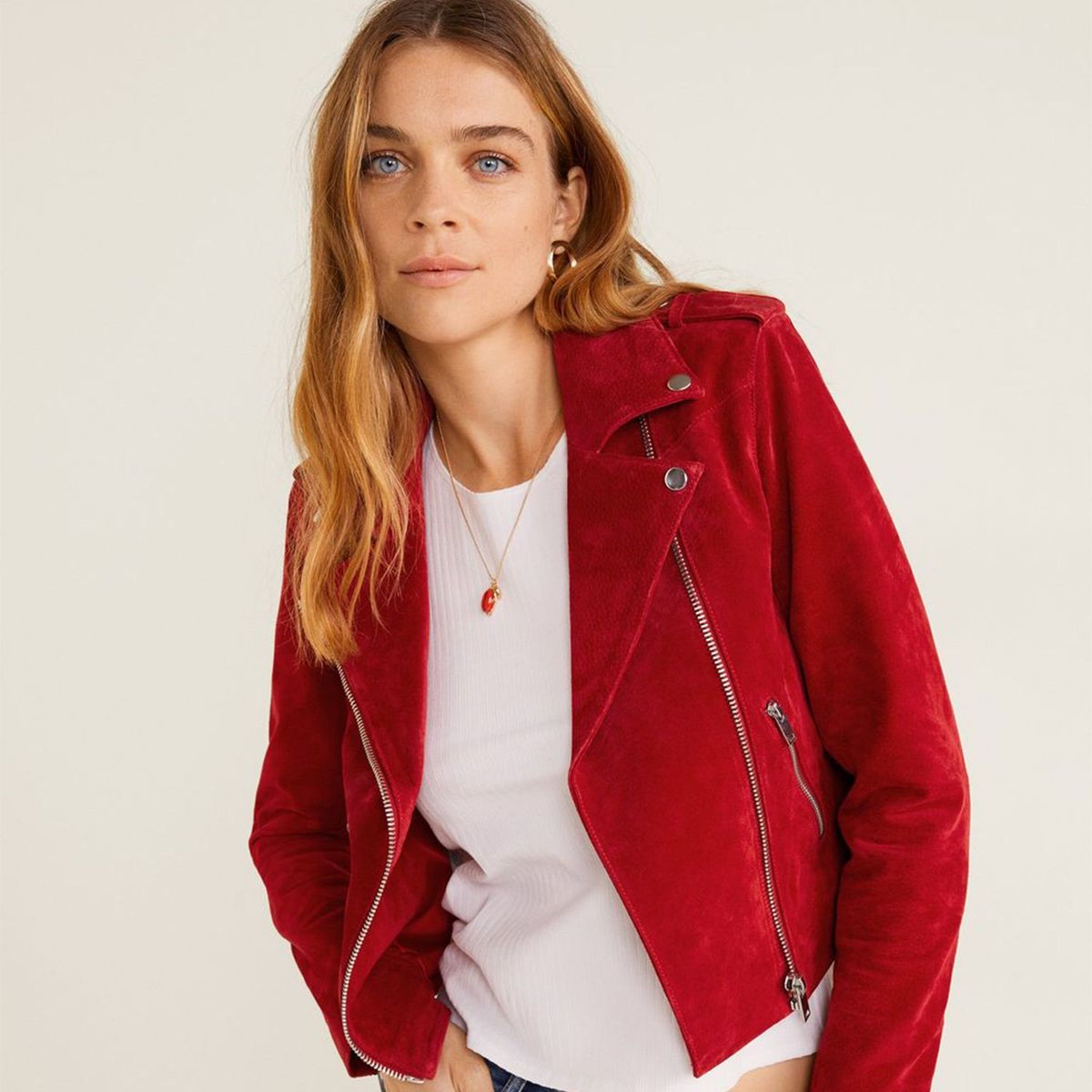 MANGO - Casaca de Cuero Mujer