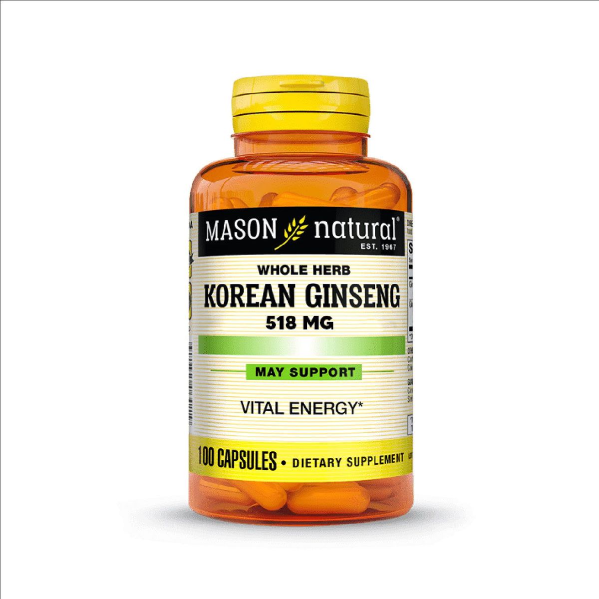 MASON - Mason Natural Ginseng Coreano 518 Mg 100 Cápsulas