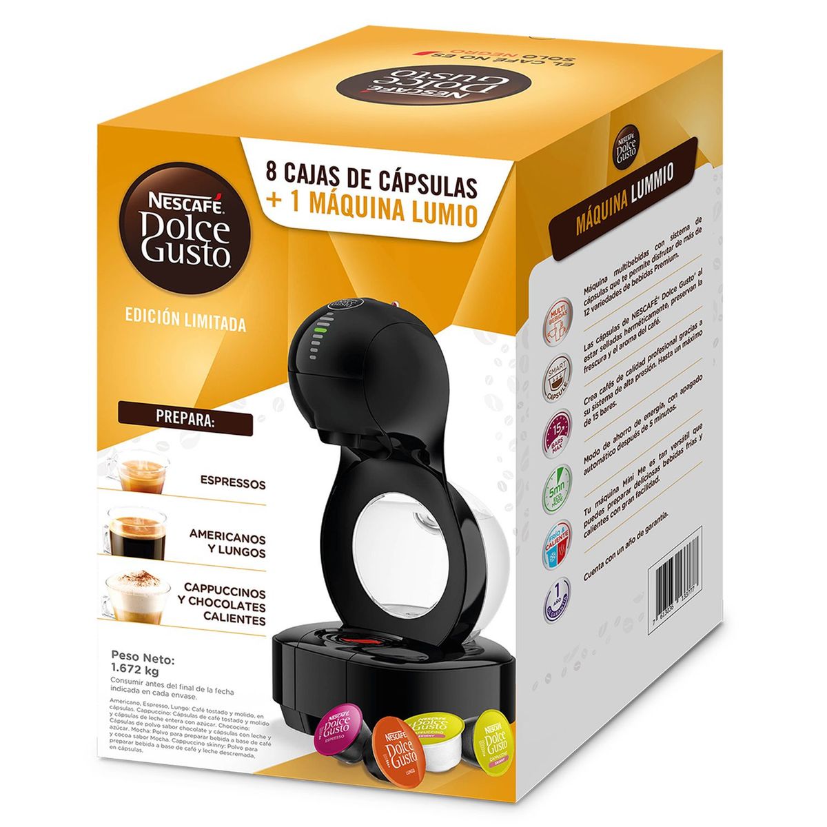 MALCREADO17172 - Nescafe Dolce Gusto Lumio + 8 Cajas