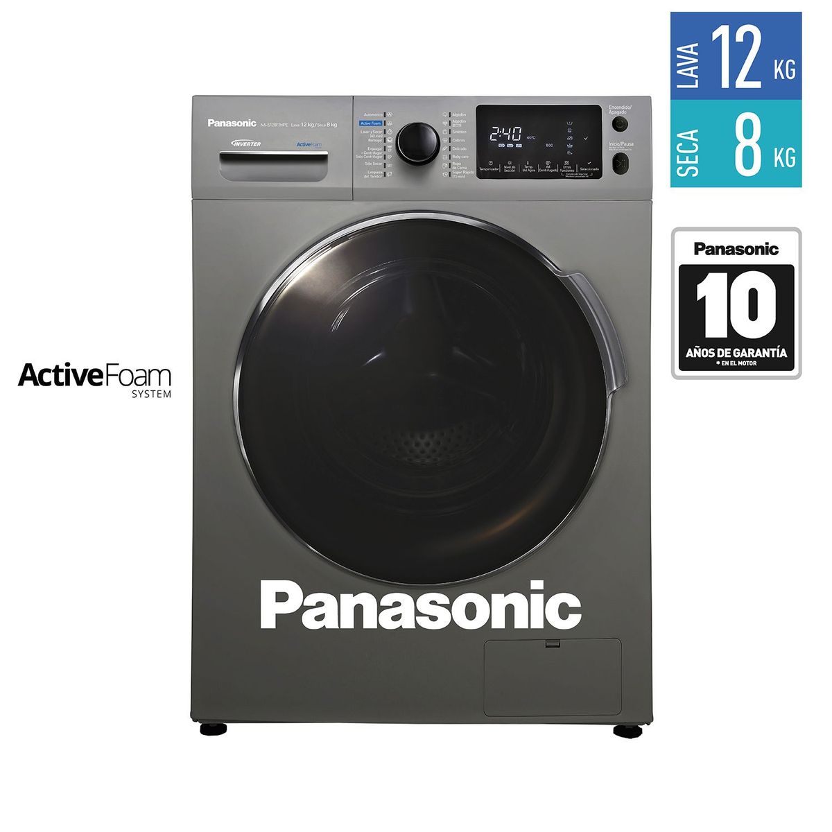 PANASONIC - Lavadora y Secadora 12 KG S128F2 Gris