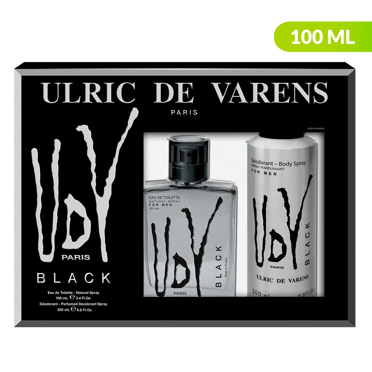 ULRIC DE VARENS - Ulric de Varens Estuche Black Edt 100 ml + Deo 200 ml  Ulric de Varens Hombre