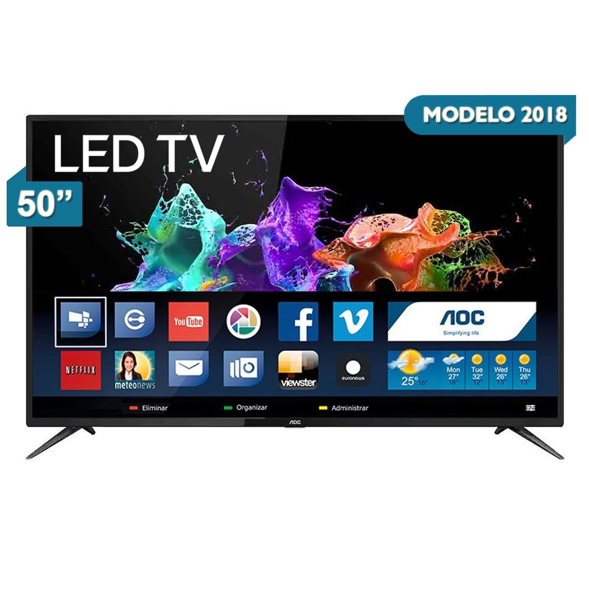 AOC - Televisor LED Smart TV 4K UHD 50" 50U6285