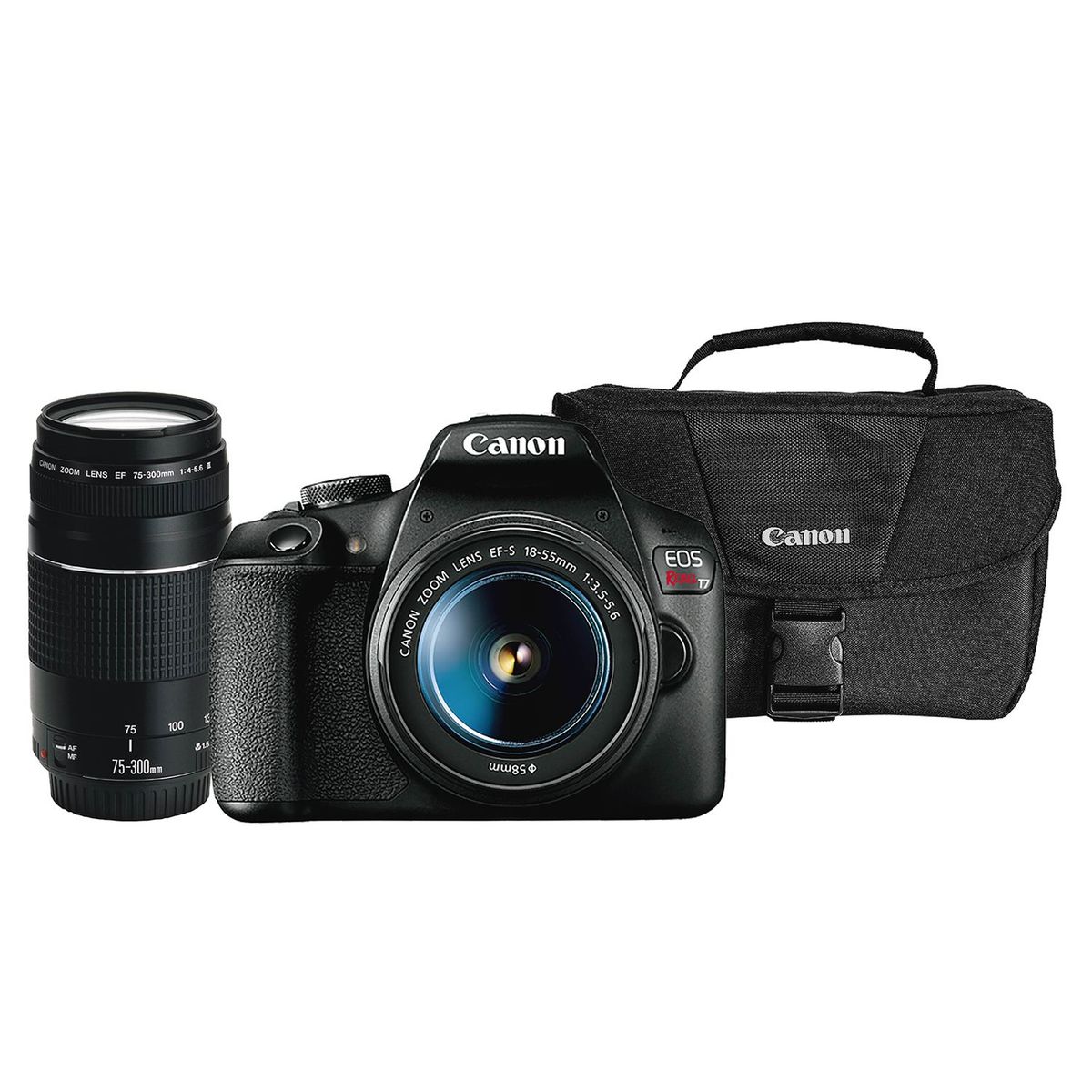 CANON - Combo 52 (Camara Canon T7dc + Lente 18-55mm + Lente Ef 75-300mm + Maletín)