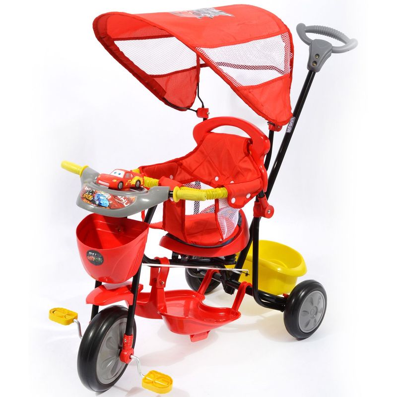 Triciclo con Asiento Giratorio y Techo Removible Cars DISNEY