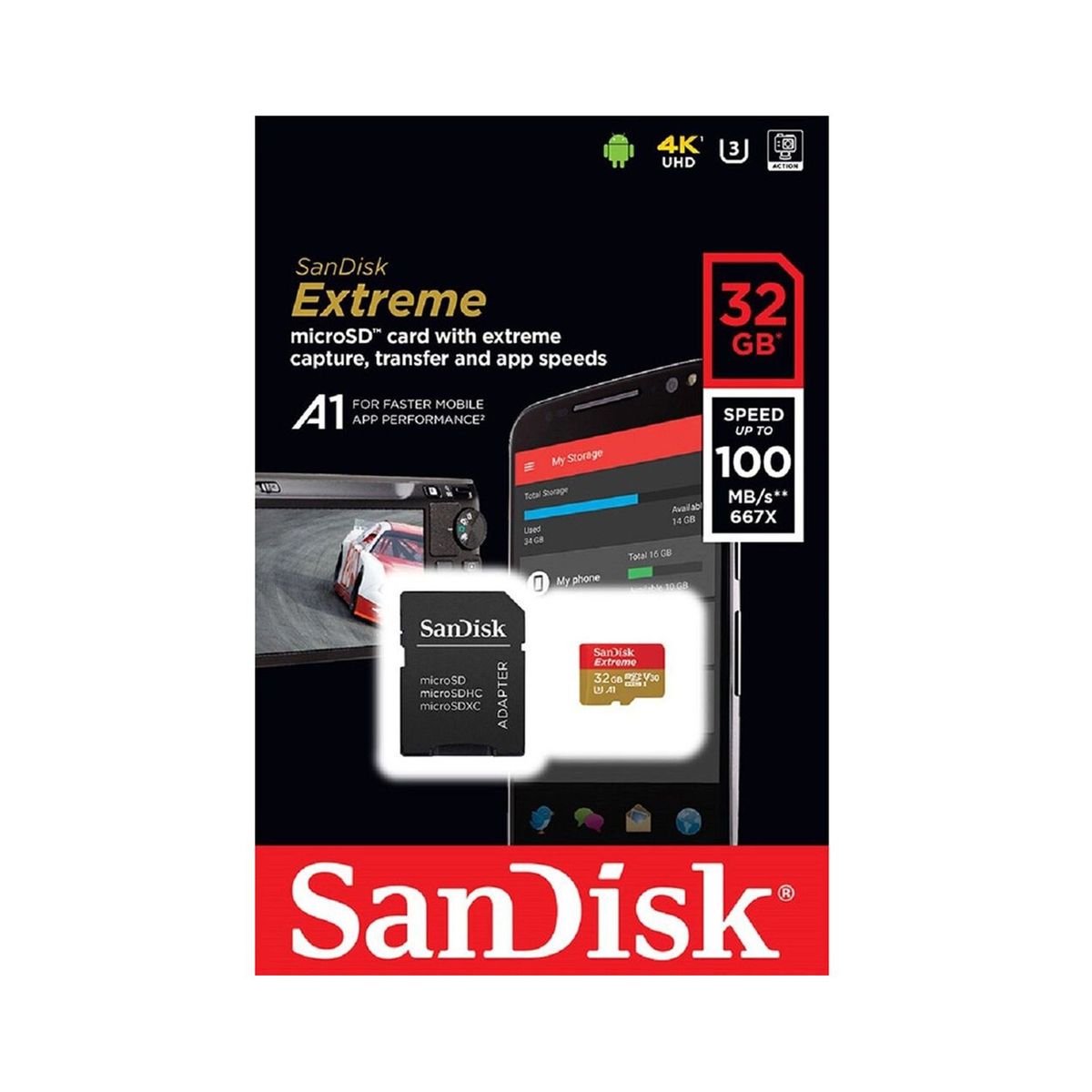 SANDISK - Memoria Micro SD SanDisk Extreme Gopro 32GB UHS-I 100Mb/s SANDISK