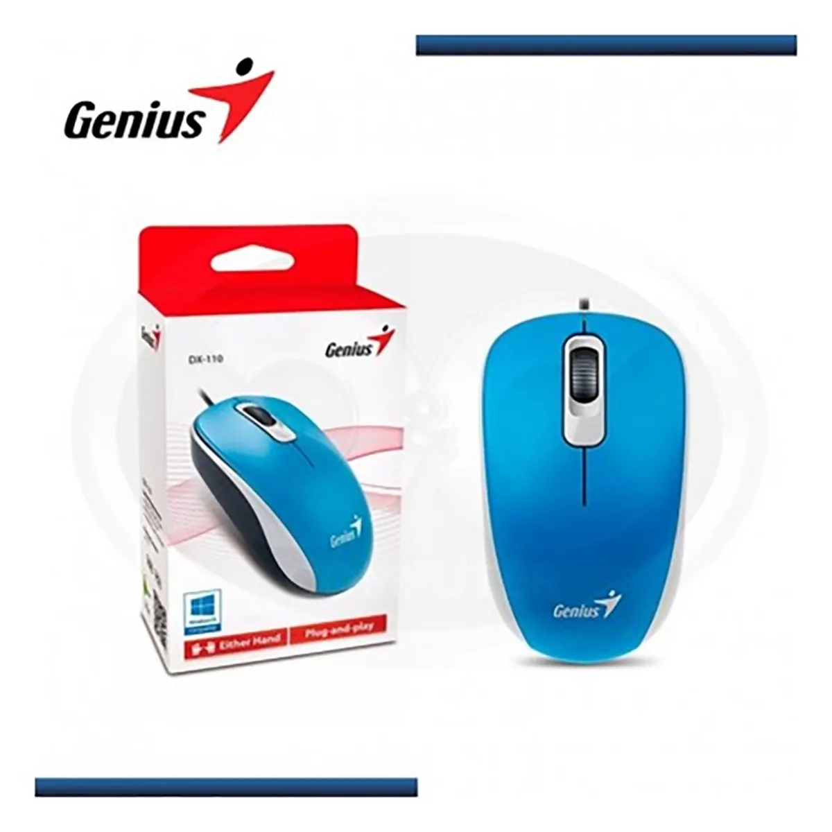 GENIUS - Mouse Óptico Genius Dx-110  Azul GENIUS
