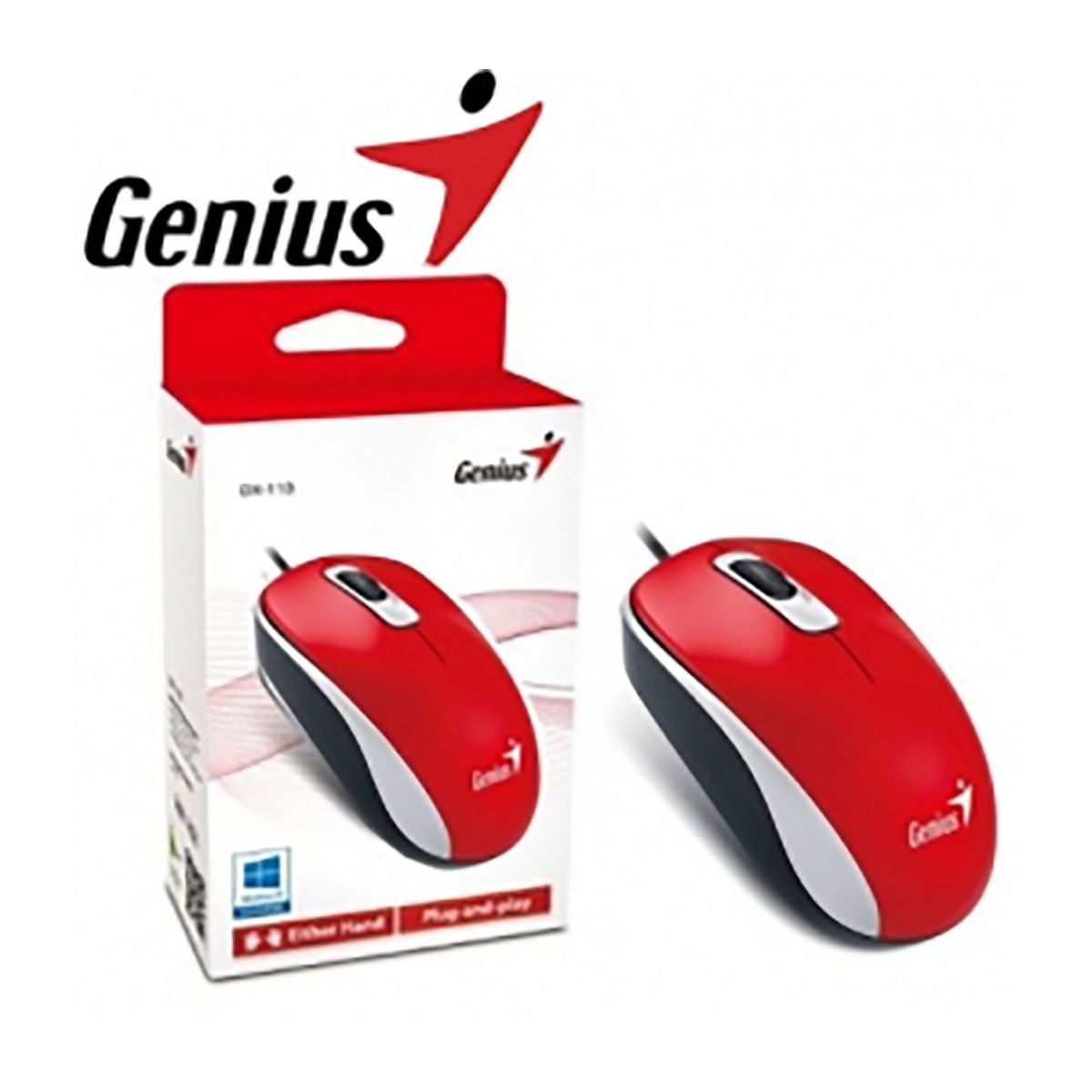 GENIUS - Mouse Óptico Genius Dx-110  Rojo GENIUS