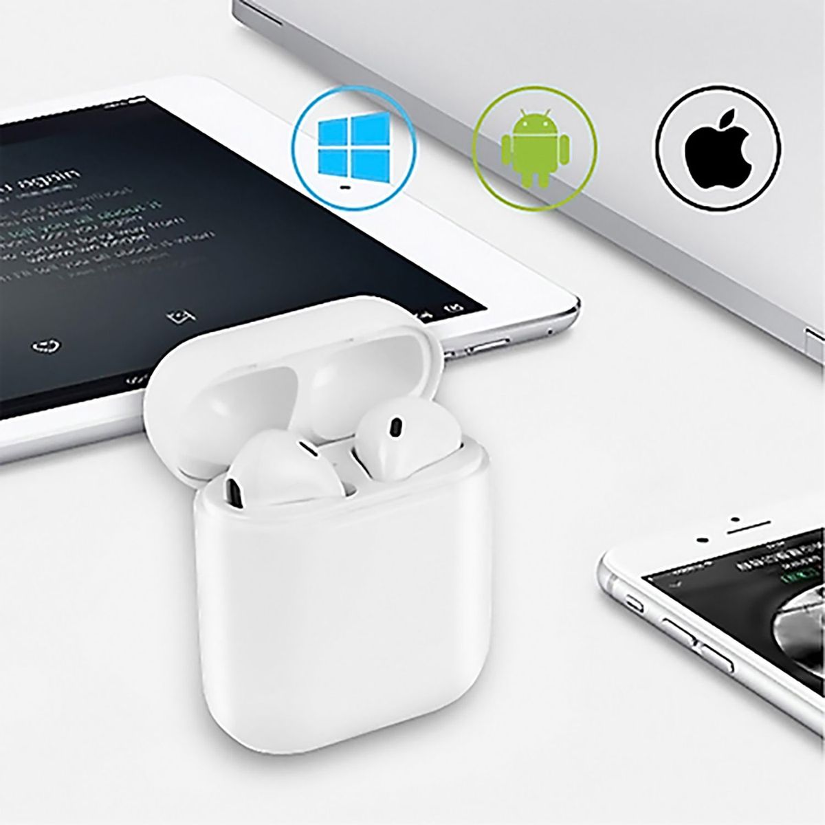 STEC - Audífonos Bluetooth Inalambricos I9S Tws C/Carga Portatil 5.0