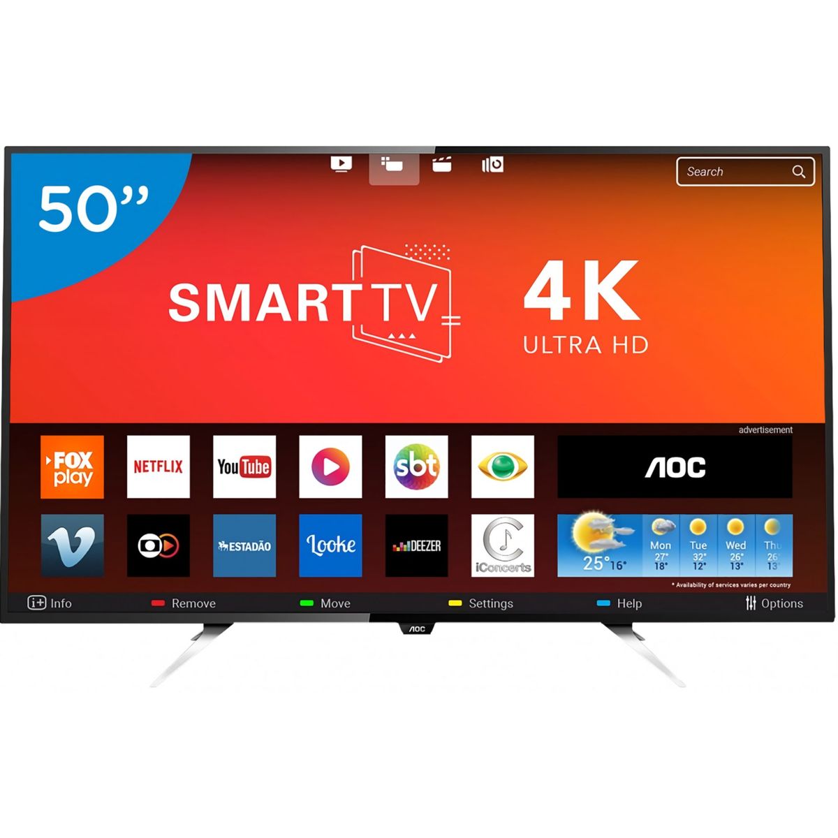 AOC - Televisor LED Smart TV 4K UHD 50" 50U6285