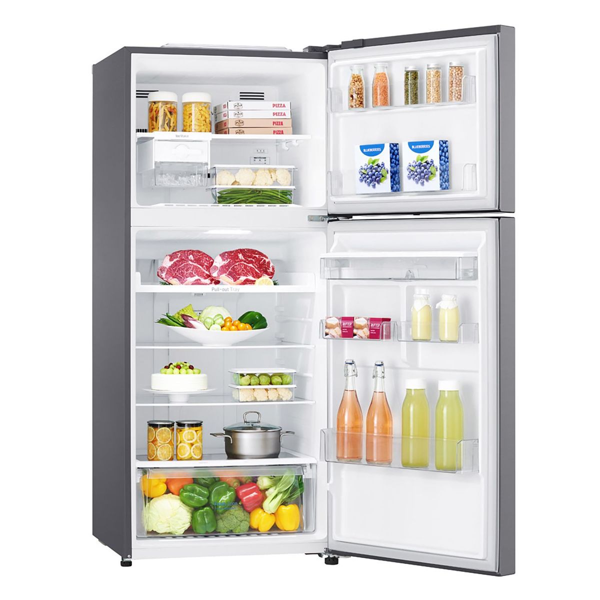 LG - Refrigeradora 410 LT Top Mount LG con Door Cooling GT39WPPDC Plateada 