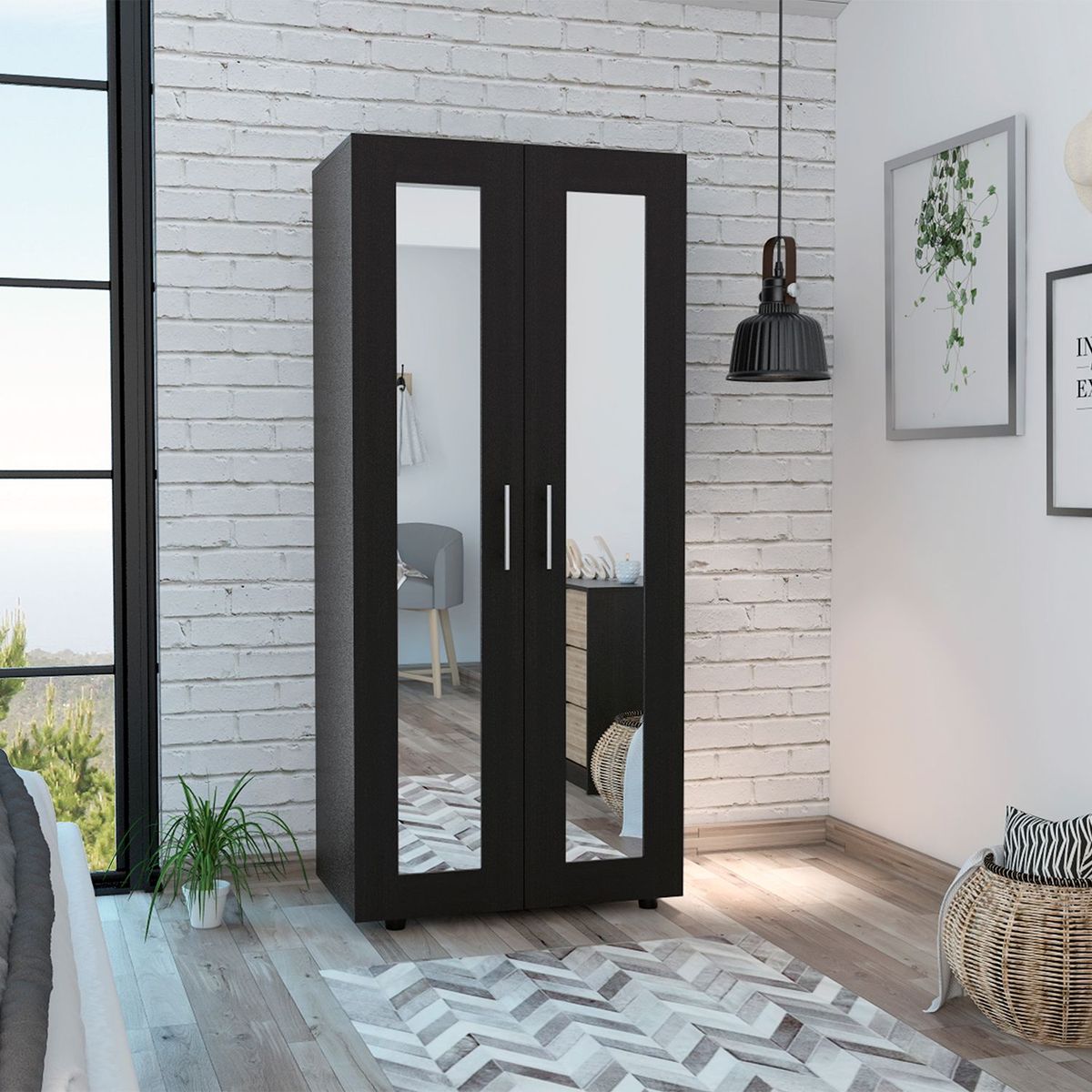 TUHOME - Ropero 2 Puertas con Espejo