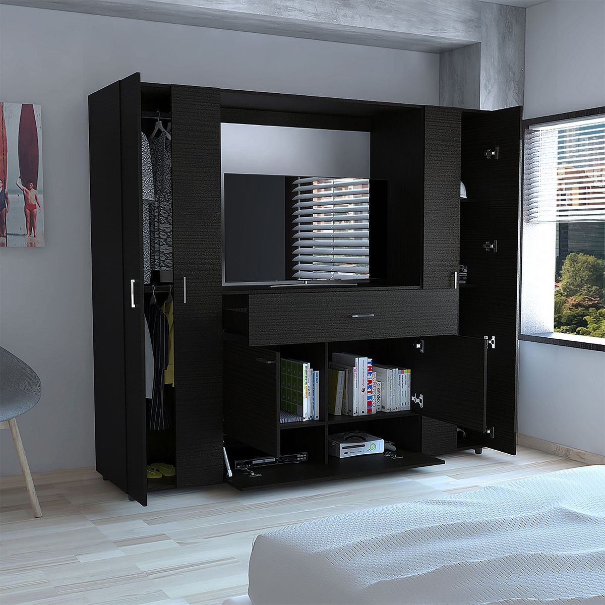 TUHOME - Ropero Manil 7 Puertas 1 Cajón