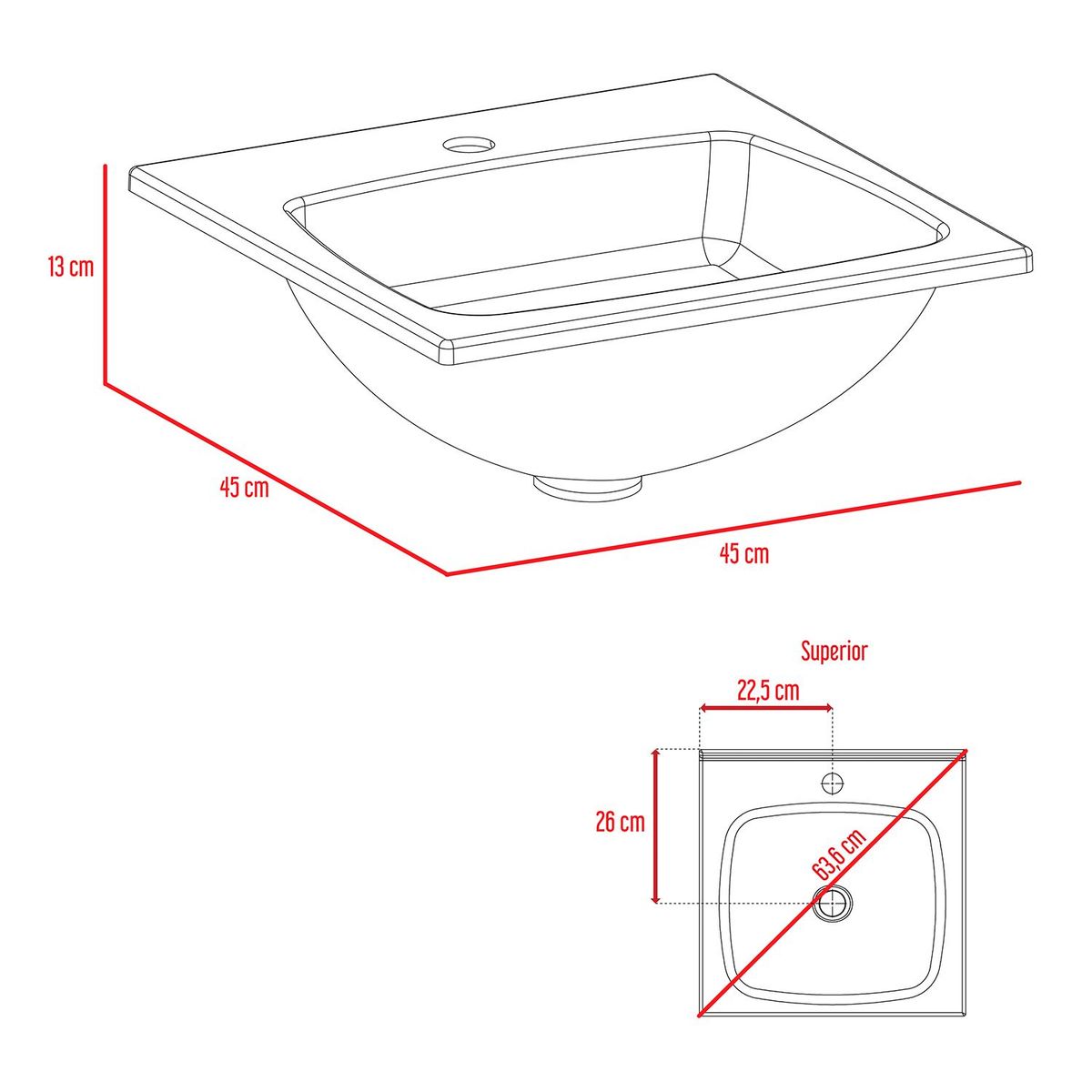 TUHOME - Combo Baño: Botiquin, Mueble Auxiliar y de Lavamanos