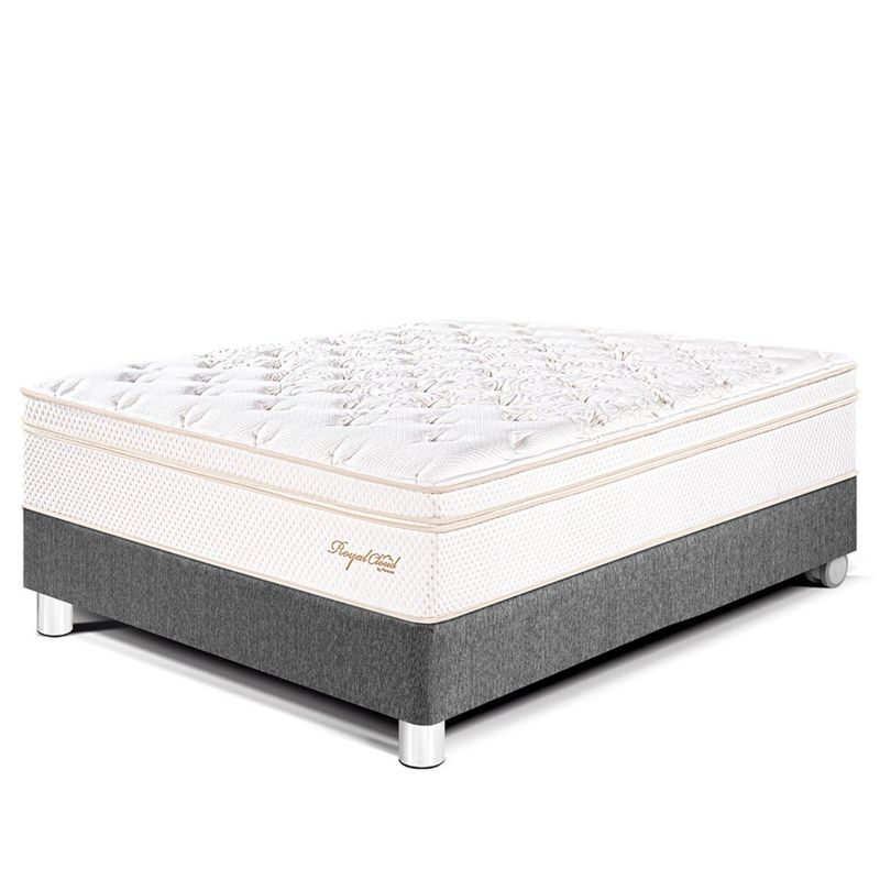 PARAISO - Cama Box Tarima Royal Cloud 2 Plz + 2 Almohadas Viscoelásticas + Protector