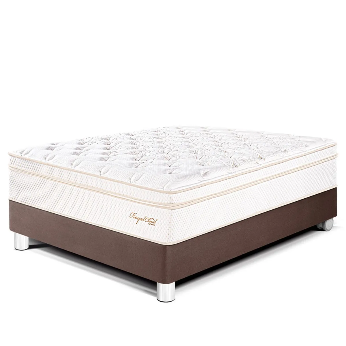 PARAISO - Cama Box Tarima Royal Cloud 1.5 Plz + 1 Almohada Viscoelástica + Protector