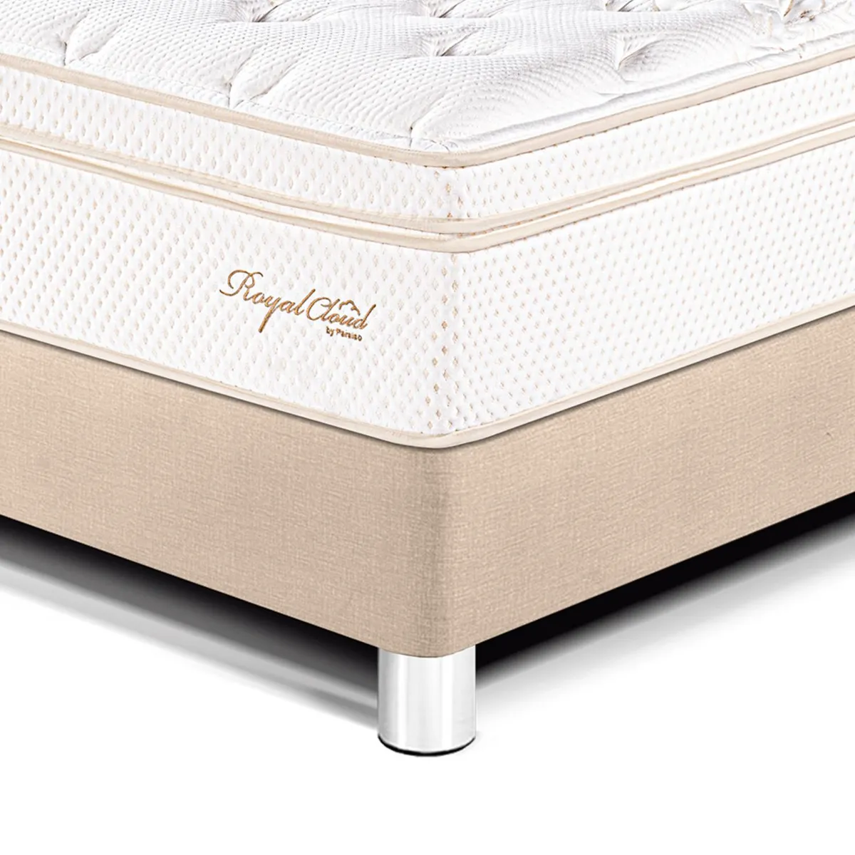 PARAISO - Cama Box Tarima Royal Cloud 1.5 Plz + 1 Almohada Viscoelástica + Protector