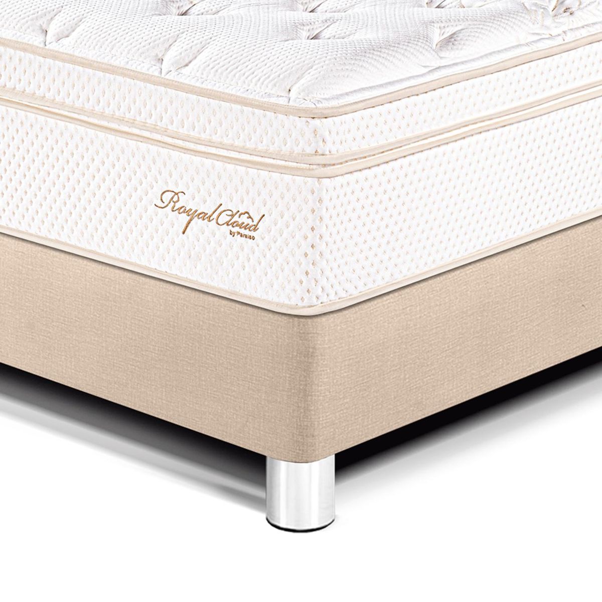 PARAISO - Cama Box Tarima Royal Cloud King + 2 Almohadas Viscoelásticas + Protector