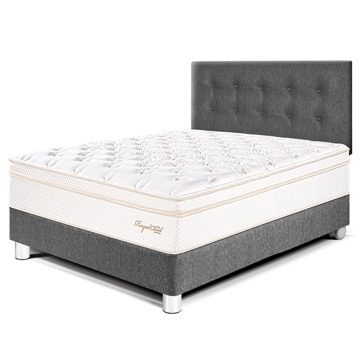 PARAISO - Dormitorio Royal Cloud 2 Plz + 2 Almohadas Viscoelásticas + Protector