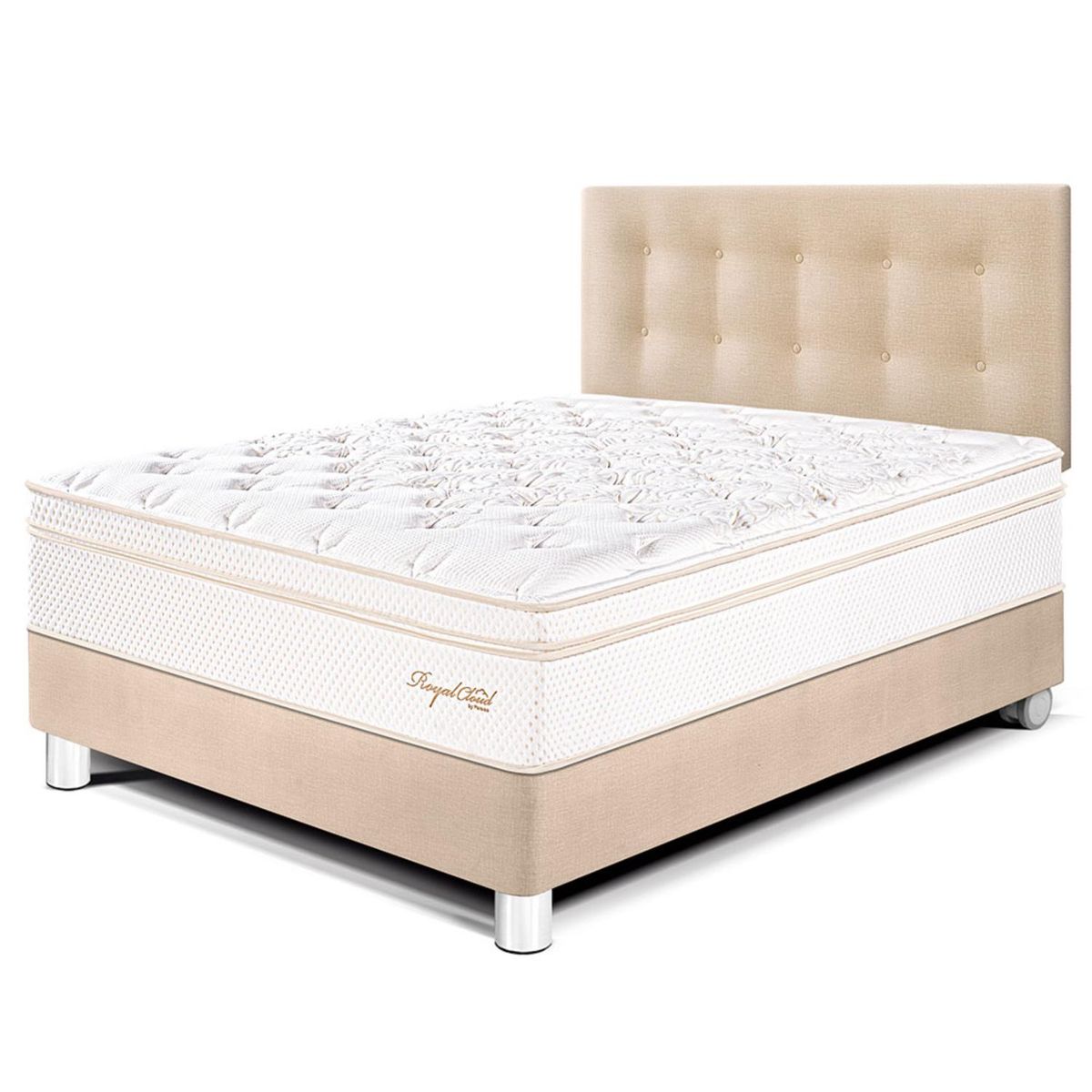 PARAISO - Dormitorio Royal Cloud 2 Plz + 2 Almohadas Viscoelásticas + Protector