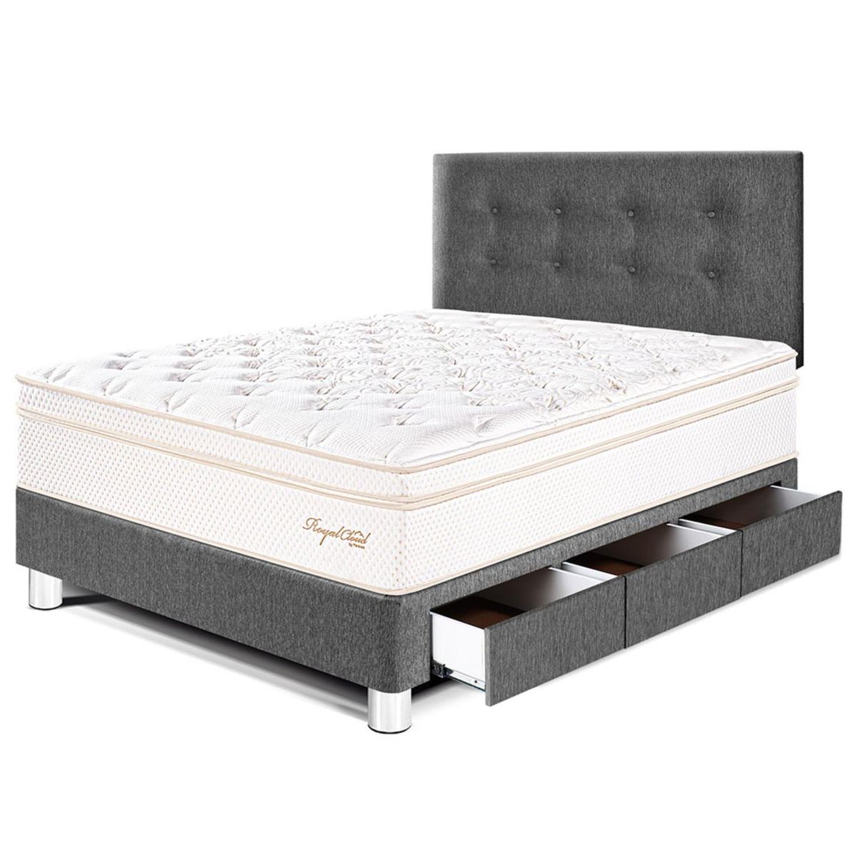 PARAISO - Dormitorio con Cajones Royal Cloud 1.5 Plz + 1 Almohada Viscoel�stica