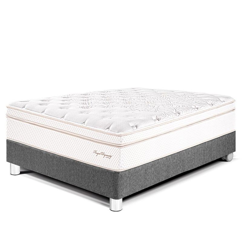 PARAISO - Cama Box Tarima Royal Dynasty 2 Plz + 2 Almohadas Viscoelásticas + Protector