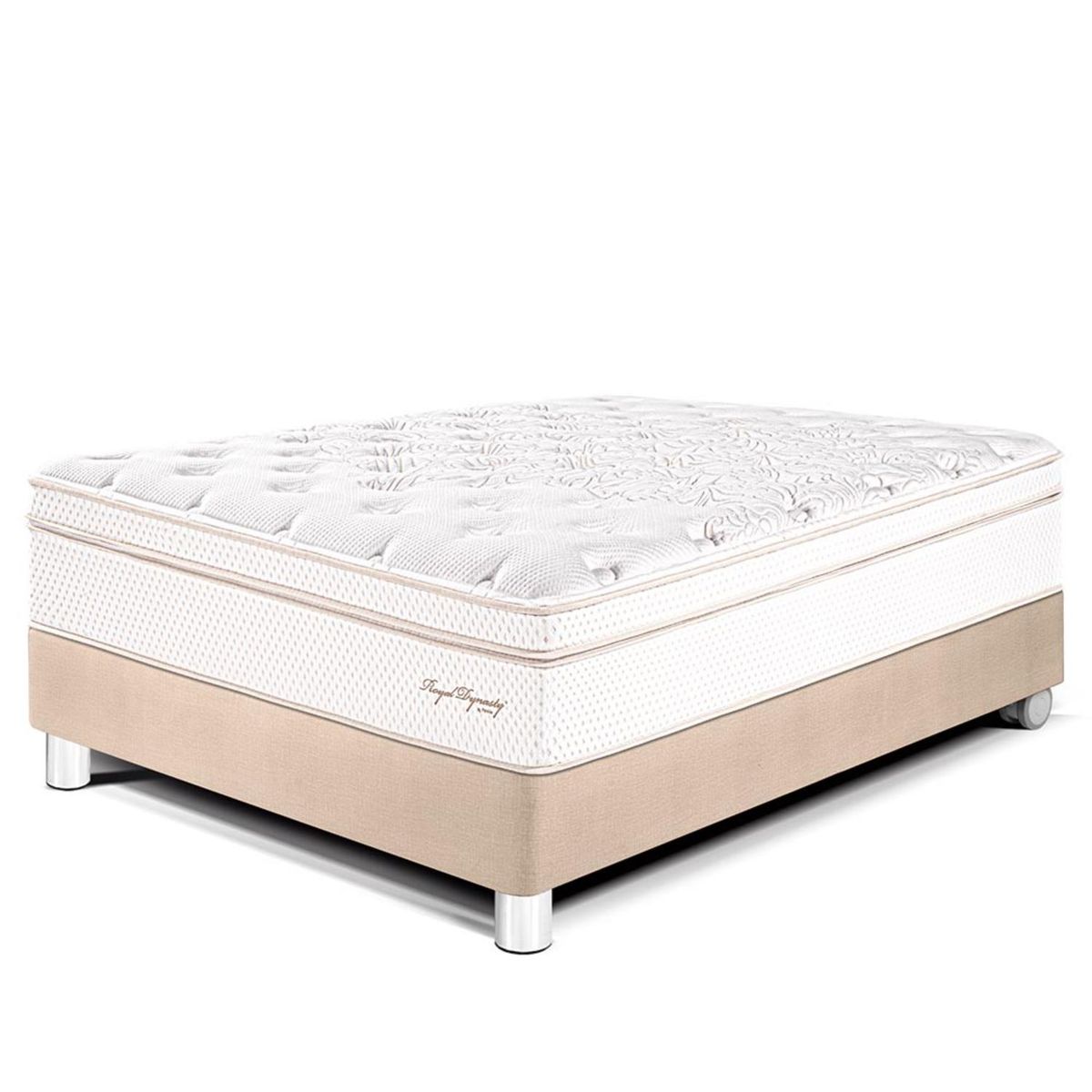 PARAISO - Cama Box Tarima Royal Dynasty 2 Plz + 2 Almohadas Viscoelásticas + Protector