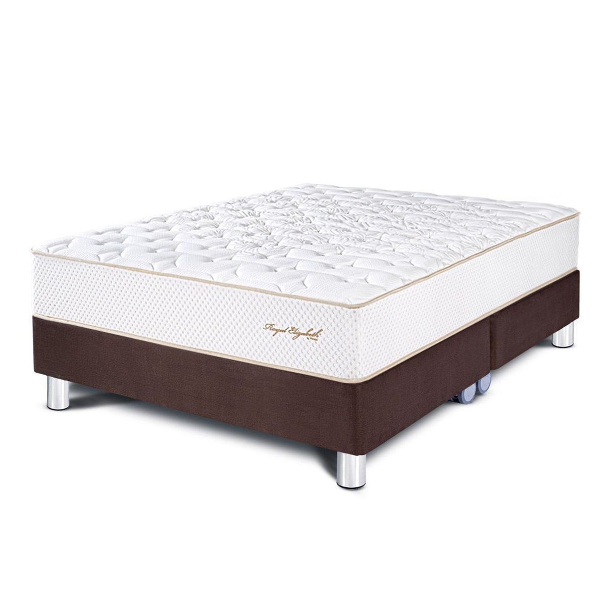 PARAISO - Cama Box Tarima Royal Elizabeth King + 2 Almohadas Viscoelásticas + Protector