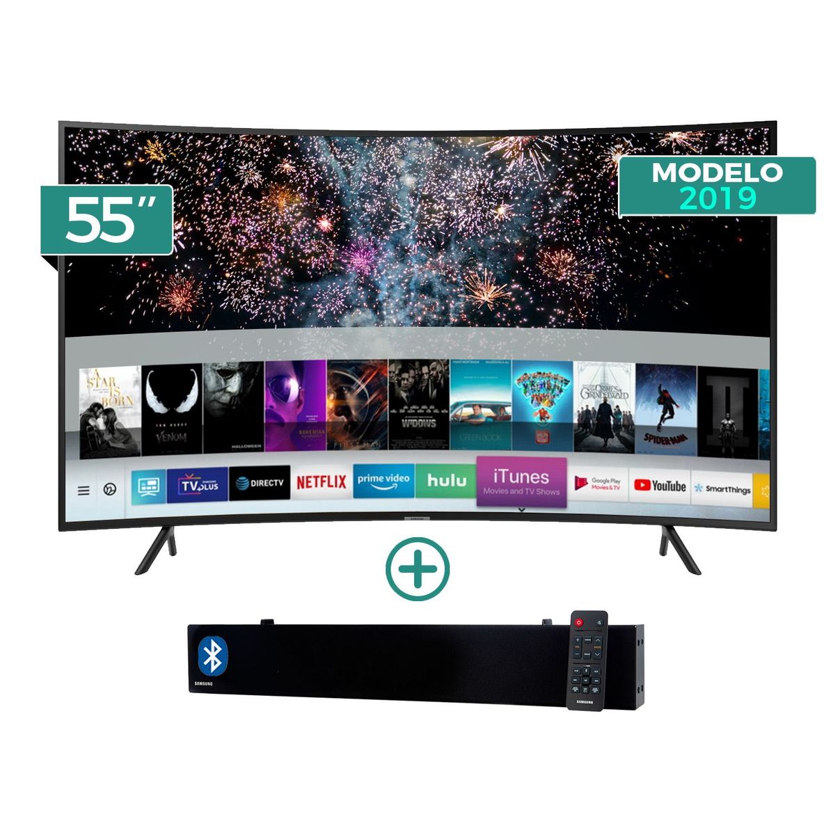 SAMSUNG - Televisor LED Smart TV UHD 55" 55RU7305 + Sound Bar