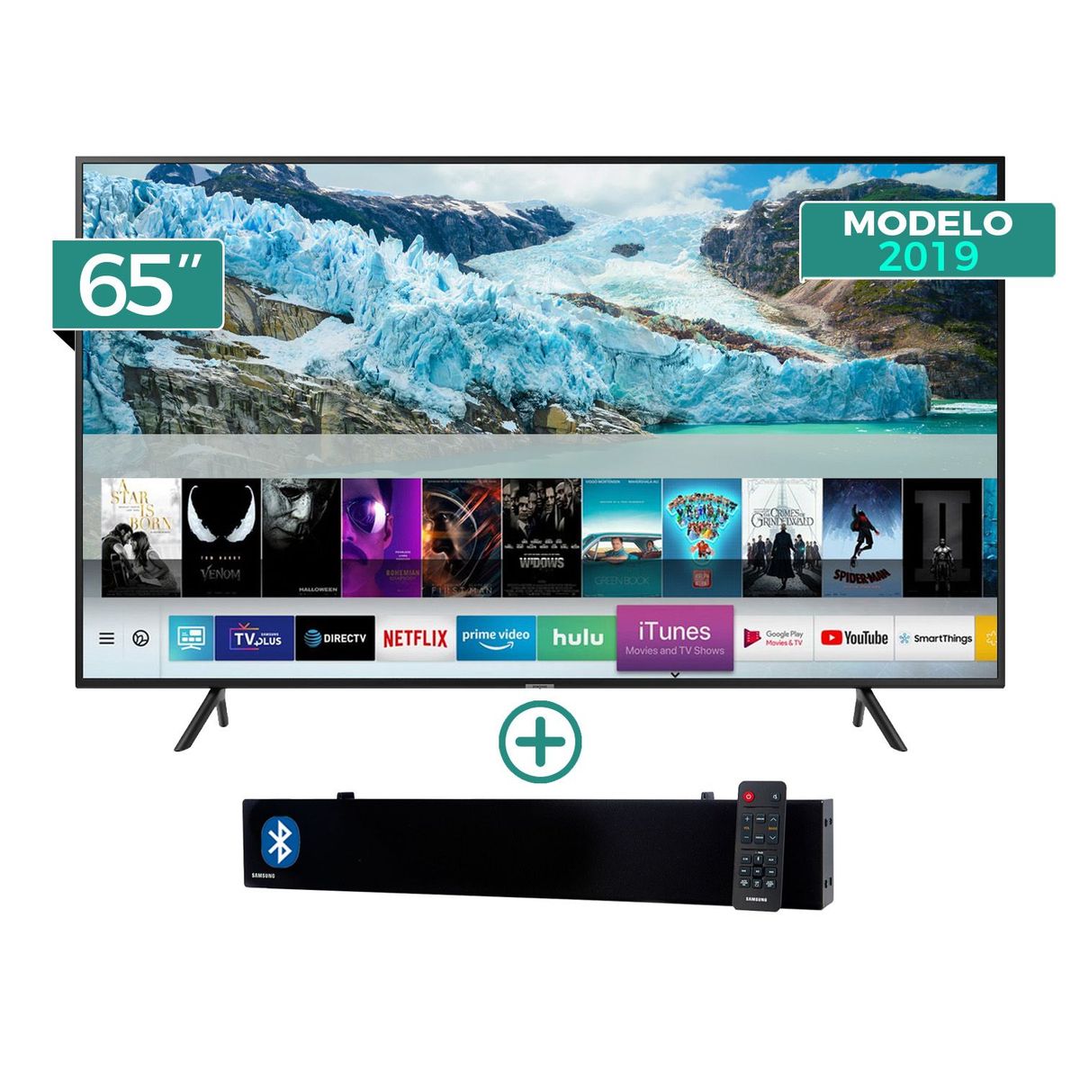SAMSUNG - Televisor LED Smart TV UHD 65" 65RU7105 + Sound Bar
