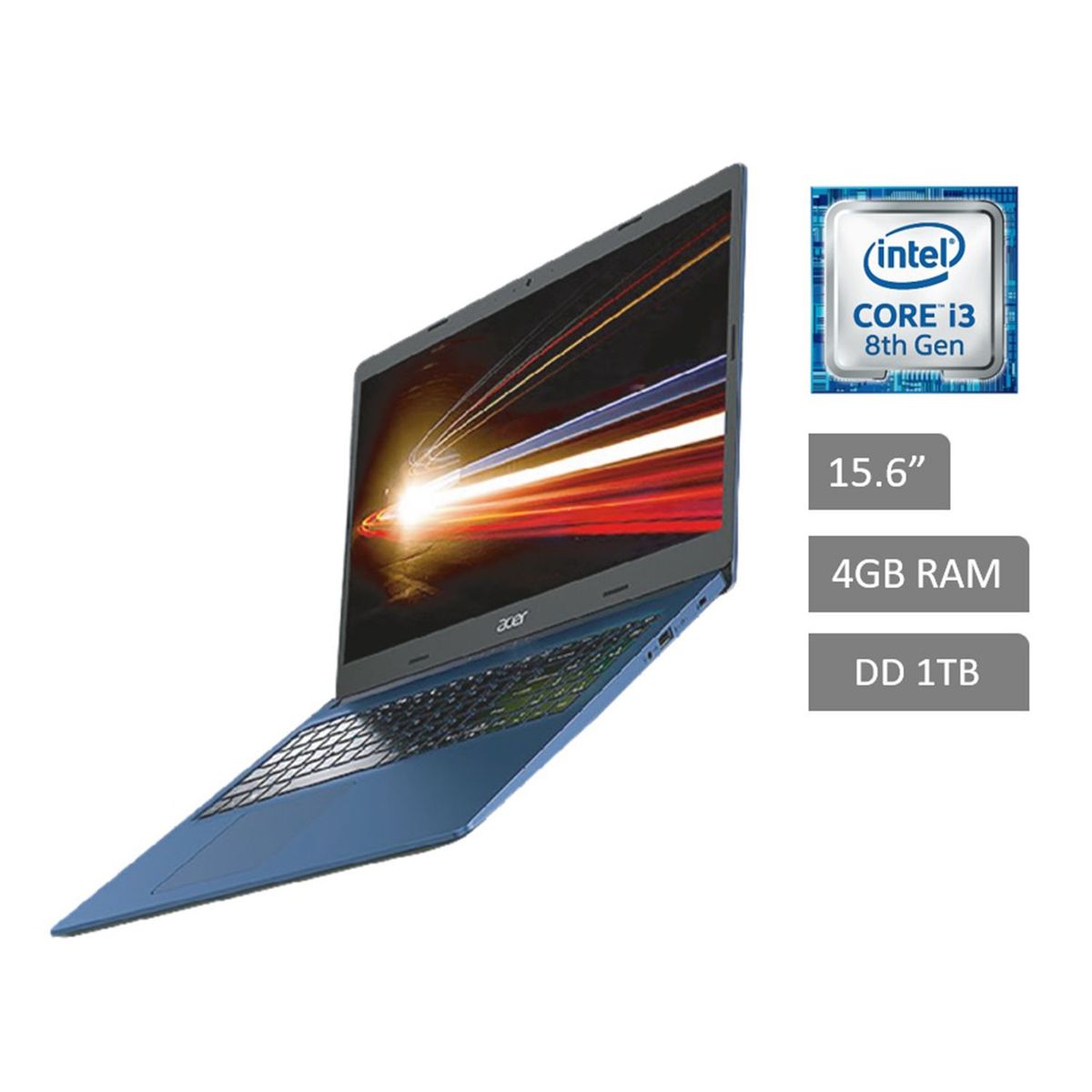 ACER - Laptop Acer A315-54-36ur I3 4gb 1tb W10 15.6 - Blue