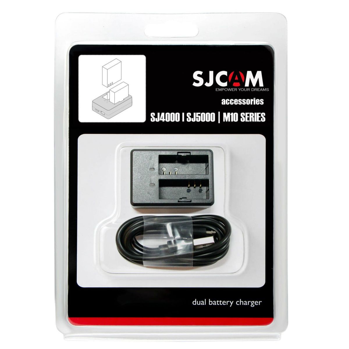SJCAM - Cargador Dual de Batería para M10/SJ4000/SJ5000 Series